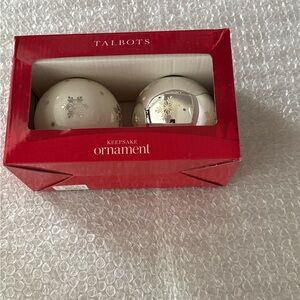 Talbots Snow Day Ornament - Set of two
